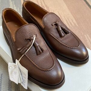 NIB Brunello Cucinelli brown leather loafers size 8 EU 39
